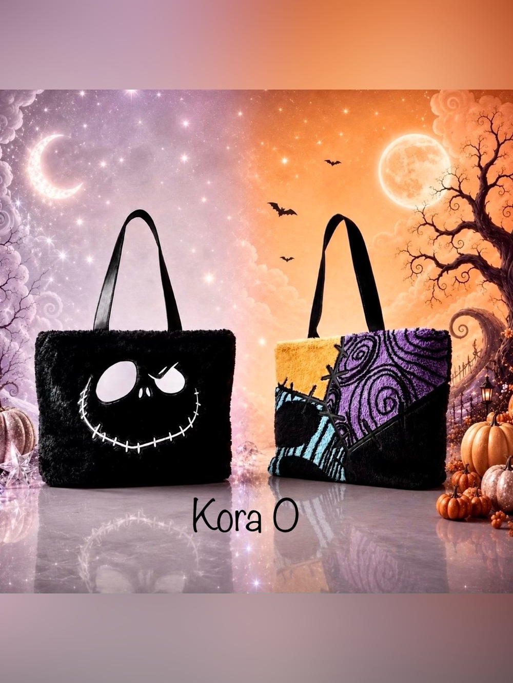 The Nightmare Before Christmas Jack & Sally Tote Bag NEW